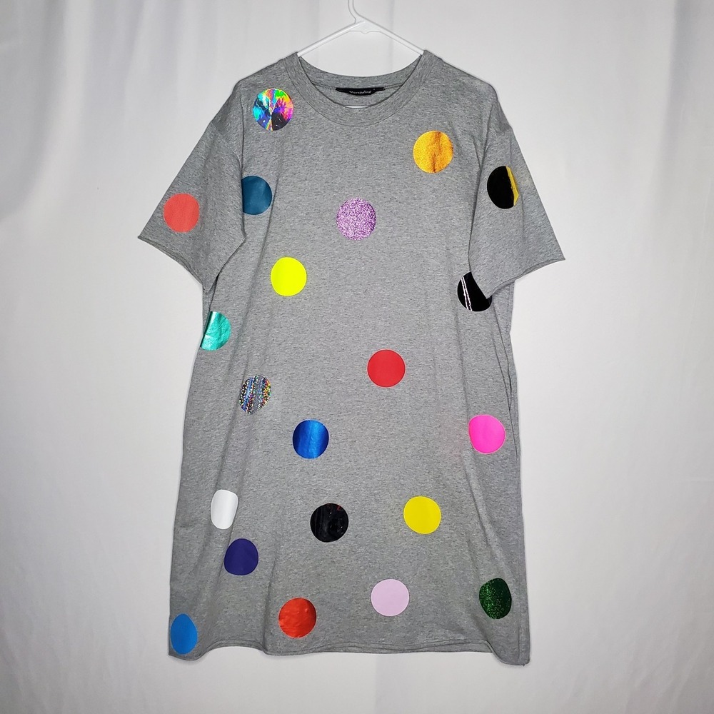 Starstyling Dress Small Oversized Rainbow Polka Dot Whimsy Artsy Dopamine Boho